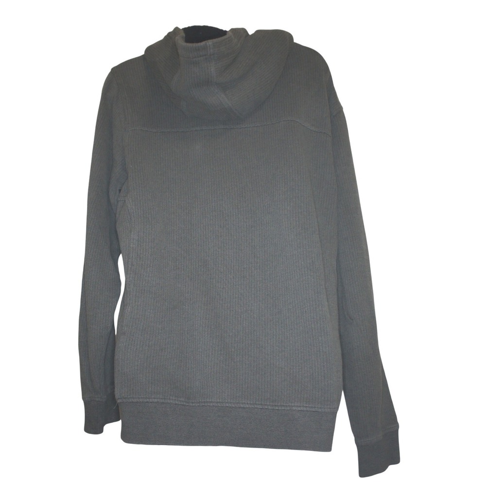 Billabong Hoodie Large Gray Waffle Knit Button Neck Pulover with Kangaroo Pocket - Picture 12 of 16